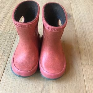 Bogs pink glitter size 4 toddler rain boots